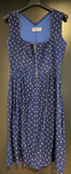 Damen Trachten Dirndl ärmellos Blau, Weiß gemustert ca. Gr. 34 v. Eurowien