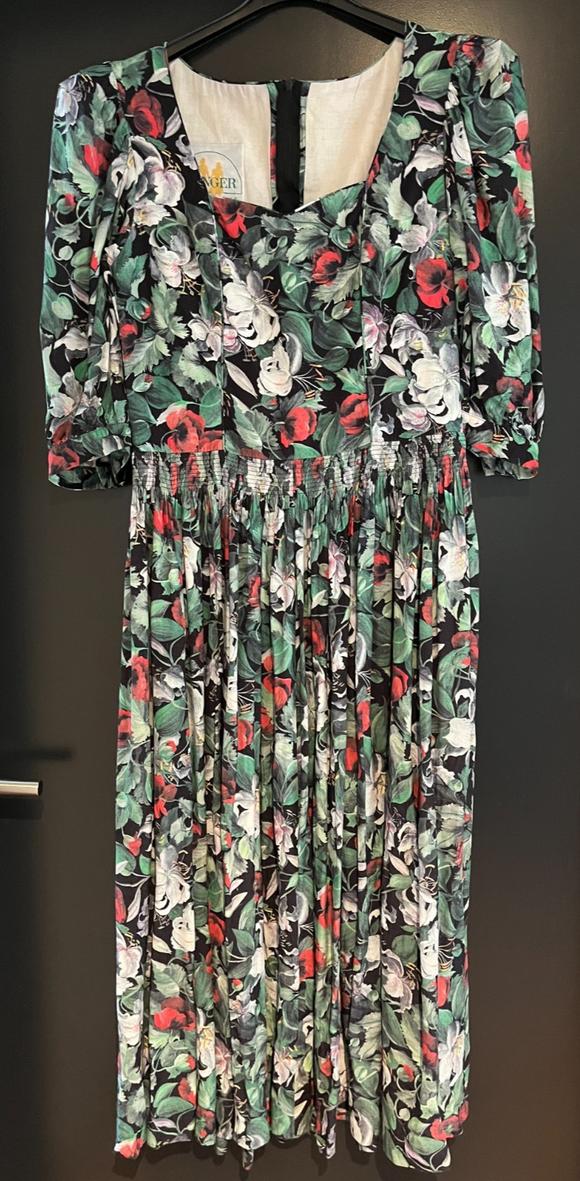 Damen Trachten Dirndl 3/4-Arm Mehrfarbig gemustert ca. Gr. 42 v. Wenger