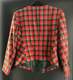 Damen Trachten Janker/Jacke rot grün gemustert Gr. 44 v. Alphorn