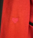 Damen Trachten Janker/Jacke Rot mit Feder ca. Gr. 36 v. Perry