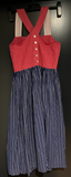 Damen Trachten Dirndl ärmellos Rot, Blau gemustert ca. Gr. 40 v. Koralpen-Dirndl