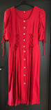Damen Trachten Dirndl kurzarm Rot mit Schnürung ca. Gr. 38