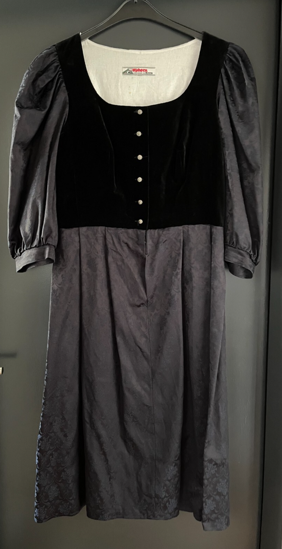 Damen Trachten Dirndl 3/4 Arm schwarz gemustert ca. Gr. 40 v. Adler