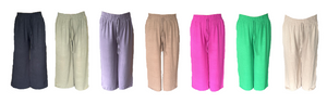 Damen Hose Schwarz Oliv Lila Braun Pink Grün Beige Gr. M/L XL/2XL