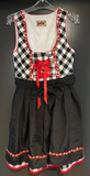 Damen Trachten Dirndl ärmellos Schwarz-Weiß mit Schürze Gr. 40 v. Stockerpoint