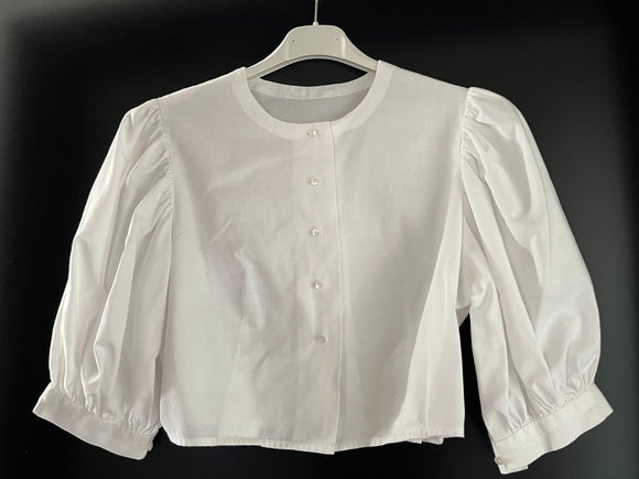Damen Trachten Dirndl Bluse kurzarm weiß ca. Gr. 40