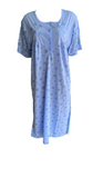 Damen Nachthemd Kurzarm Blau, Grün, Apricot, Lila, Pink Gr. M, L, XL, 2XL