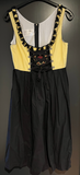 Damen Trachten Dirndl ärmellos Schwarz, Gelb ca. Gr. 42 v. Oscartrachten