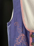 Damen Trachten Dirndl ärmellos lila, rosa Stickerei ca. Gr. 40 v. Lifos