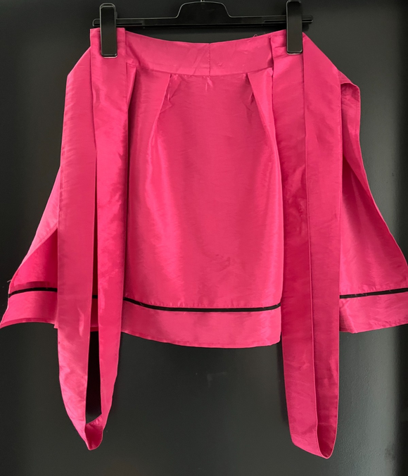 Damen Trachten Dirndl Schürze Rosa mit Schwarz Gr. 36 v. Amisu