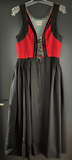 Damen Trachten Dirndl ärmellos Schwarz, Rot ca. Gr. 42 v. Isola