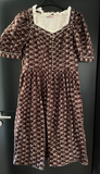 Damen Trachten Dirndl braun weiß gemustert Gr. 42 v. Adler