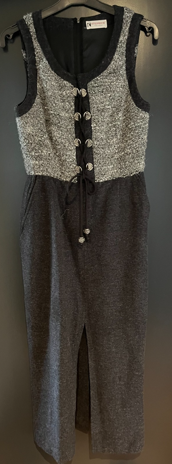 Damen Trachten Dirndl ärmellos Grau meliert ca. Gr. 40 v. Steinbock