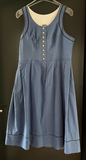 Damen Trachten Dirndl ärmellos Blau gemustert ca. Gr. 44 v. Straßer