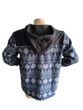 MAUI Herren Fleece-Hoodie navy gemustert 25660 Gr. L