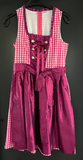 Damen Trachten Dirndl ärmellos Rosa-Weiß kariert mit Schürze ca. Gr. 36