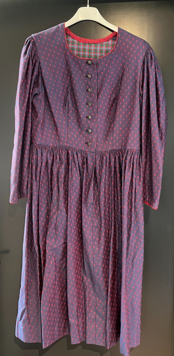 Damen Trachten Dirndl Langarm Lila Rot gemustert ca. Gr. 42
