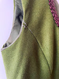 Damen Trachten Kleid ärmellos Grün Schurwolle Gr. 46 v. Perry