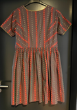 Damen Trachten Dirndl kurzarm Grün-Rot schimmernd/gemustert ca. Gr. 42
