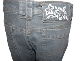 Damen Jeans dunkelblau mit Blumen-Stickerei Gr. 38, 40 NEU!!!