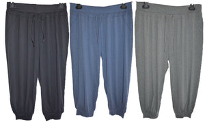 Damen 3/4 Hose Sporthose Freizeithose grau blau schwarz Gr. S, M, L, XL
