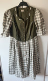 Damen Trachten Kleid Kurzarm Grün kariert ca. Gr. 40 v. C&A