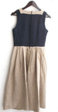 Damen Trachten Kleid ärmellos Leinen schwarz,Rock beige Gr. 38 v. Berwin & Wolff
