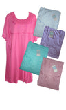 be Lucky Damen Nachthemd mit Stickerei verschiedene Farben Gr. M L XL XXL