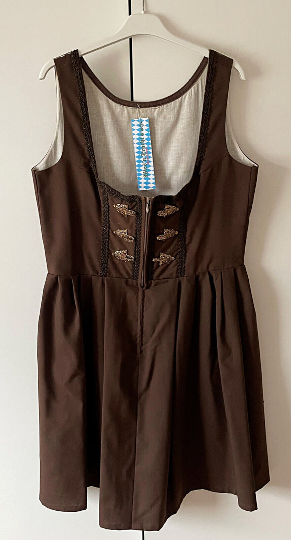 Damen Trachten Dirndl ärmellos Braun ca. Gr. 44