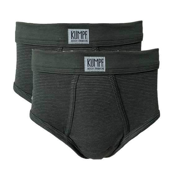 Kumpf Herren Slip 2er Pack Angeraut m. Eingriff Olivgrün Gr. M L XL 2XL