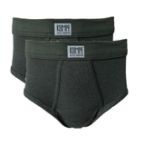 Kumpf Herren Slip 2er Pack Angeraut m. Eingriff Olivgrün Gr. M L XL 2XL