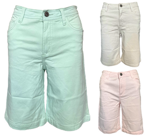 Damen Short Grün Beige Rosa Baumwolle Gr. S M L XL XXL
