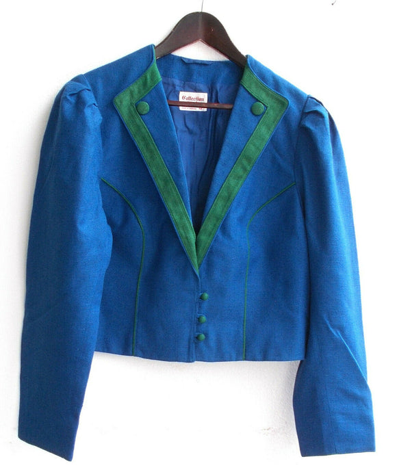 Damen Trachten Janker/Jacke blau u. grün Gr. 44 v. Collection Kraft