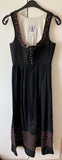 Damen Trachten Dirndl ärmellos Schwarz geblümt ca. Gr. 36 v. Strasser Trachten