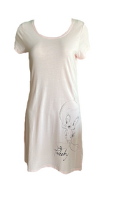Damen Nachthemd Kurzarm Rosa Gr. XS, S, M, L