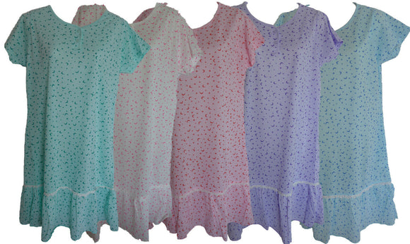 be Lucky Damen Nachthemd mit dezentem Muster Gr. M L XL XXL