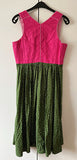 Damen Trachten Dirndl ärmellos Pink/Grün geblümt ca. Gr. 44