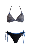 Damen Triangel Bikini Schwarz/Blau/Grau/Weiß gemustert Gr. 34 36 38 40 42 NEU