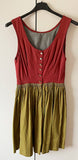 Damen Trachten Kleid ärmellos Rot/Grün ca. Gr. 36
