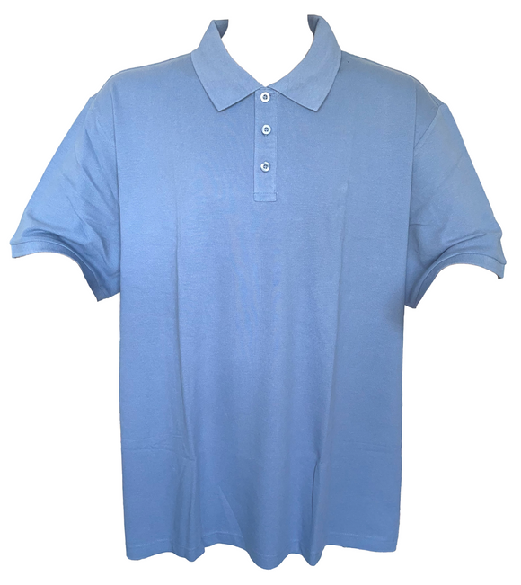 Herren Polo Kurzarm Blau Bio-Baumwolle Gr. 4XL