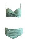 Bikini Einfarbig mit Bügel Gelb und Grün Gr. 38
