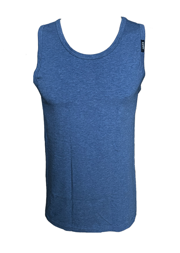 Kumpf Herren Tanktop Unterhemd Achselhemd Blau Baumwolle Gr. S M L XL 2XL