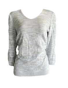 Damen Pullover Pulli 3/4 Ärmel Grau Gr. 38, 40, 42, 44, 46, 48