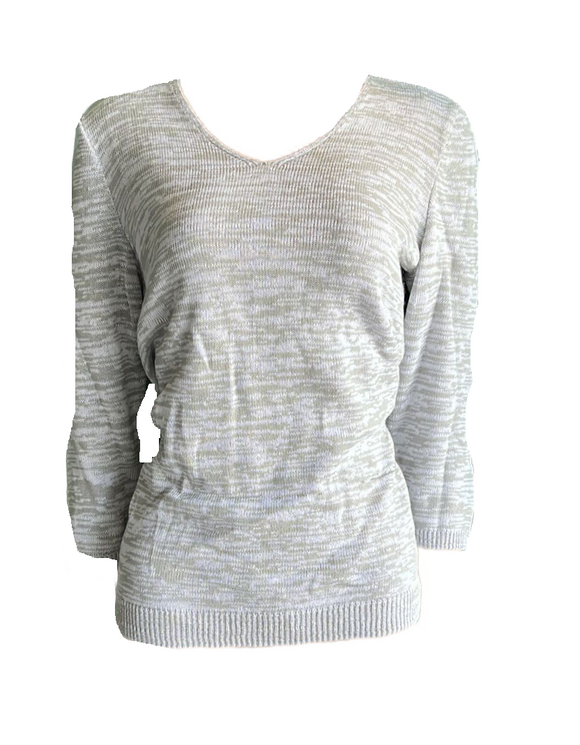 Damen Pullover Pulli 3/4 Ärmel Grau Gr. 38, 40, 42, 44, 46, 48