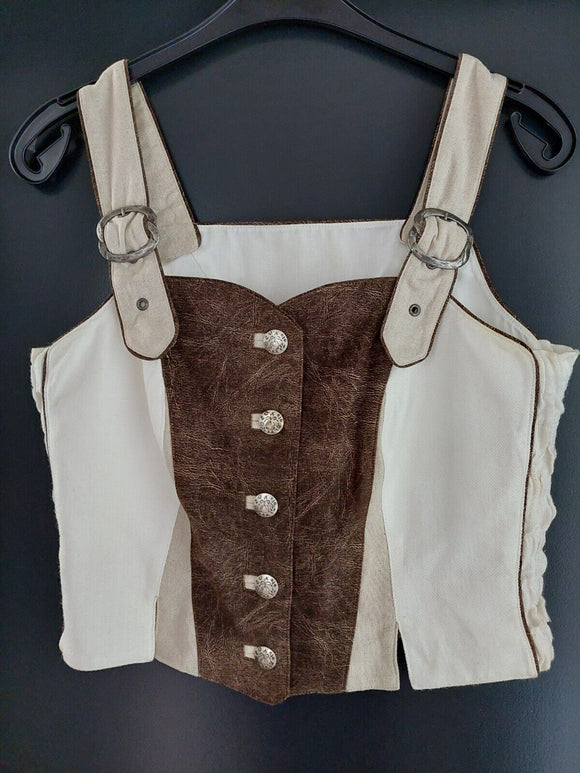 Damen Trachten Mieder/Oberteil Beige/Braun Gr. 40
