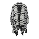 Damen Poncho Blau/Braun Schwarz/Grau Schwarz Viskose Baumwolle Loose Fit