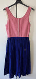 Damen Trachten Dirndl ärmellos Rosa/Blau Gr. 38 v. Herta Kraft