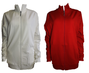 Damen Wellness Jacke Sweatjacke offwhite marine rot Gr. 44/46 48/50 52/54 NEU!!!