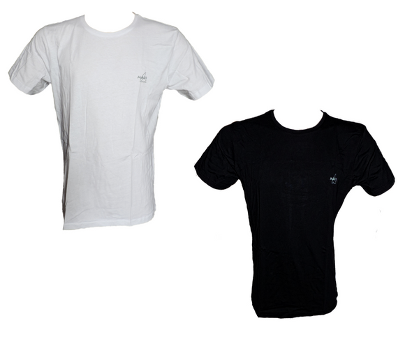 Maui Herren T-Shirt 2er Pack Rundhals Baumwolle Schwarz Weiß Gr. M L XL XXL