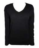 Damen Basic Shirt 2er Pack Langarm Grau Schwarz Baumwolle Gr. S M L